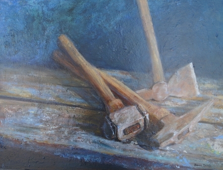Work Bench  18x24 inches  Acrylic  on Cradleboard